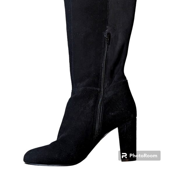 Vince Camuto OTK Boots Women's Size 8 Black Selial Suede Tall Dressy Heels - Picture 9 of 11
